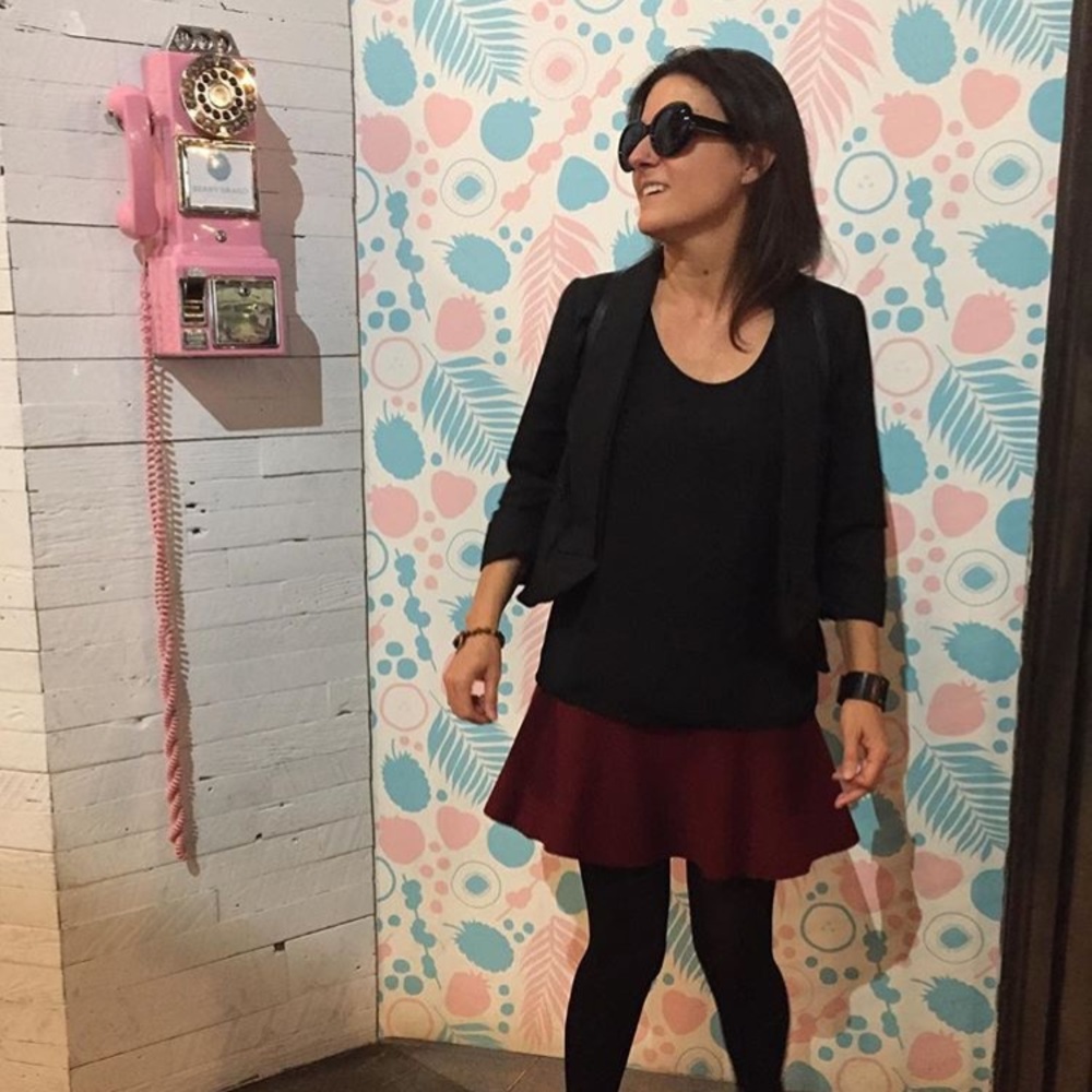 Maroon, knit miniskirt